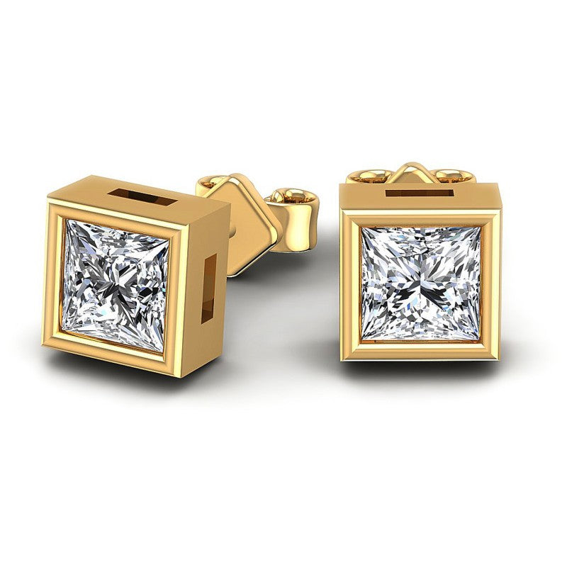Princess Diamonds 0.25CT Stud Earrings in 14KT Yellow Gold