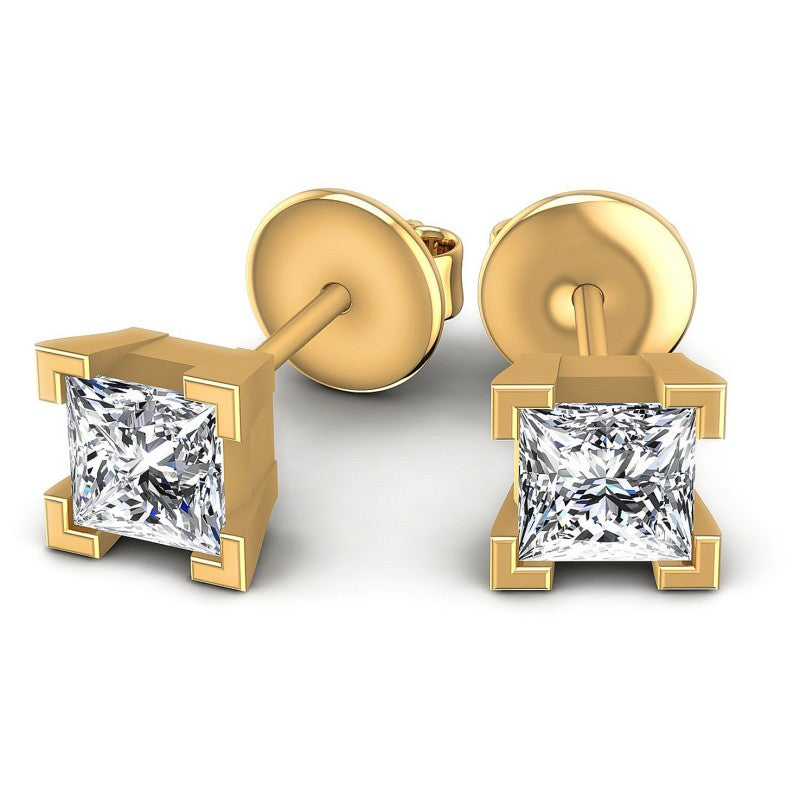 Princess Diamonds 0.25CT Stud Earrings in 14KT Yellow Gold