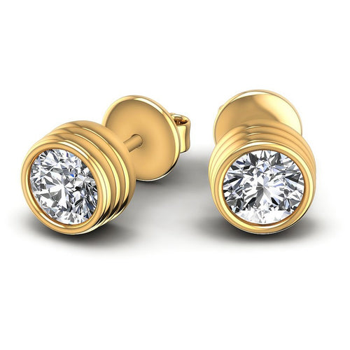 Round Diamonds 0.25CT Stud Earrings in 14KT Yellow Gold