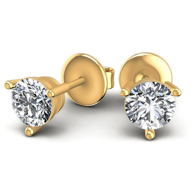 Round Diamonds 0.25CT Stud Earrings in 14KT Yellow Gold
