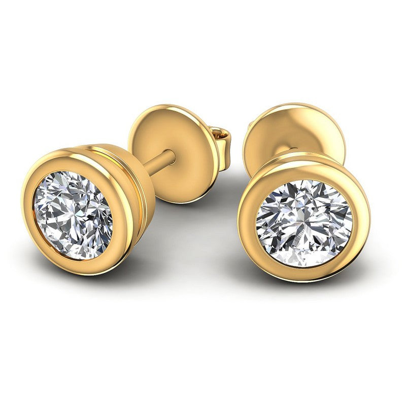 Round Diamonds 0.25CT Stud Earrings in 14KT Yellow Gold