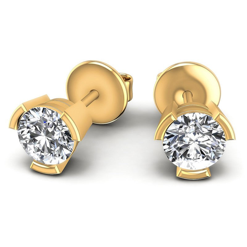 Round Diamonds 0.25CT Stud Earrings in 14KT Yellow Gold