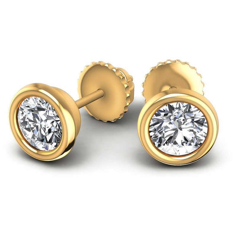 Round Diamonds 0.25CT Stud Earrings in 14KT Yellow Gold