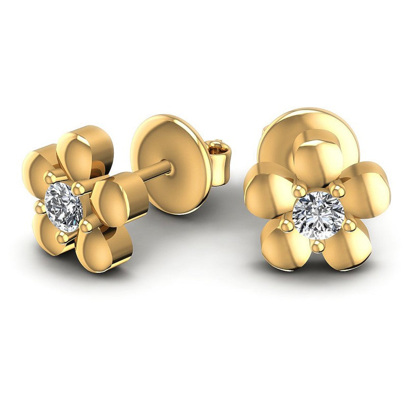 Round Diamonds 0.25CT Stud Earrings in 14KT Yellow Gold