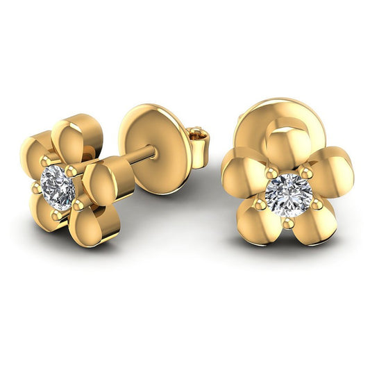 Round Diamonds 0.25CT Stud Earrings in 14KT Yellow Gold