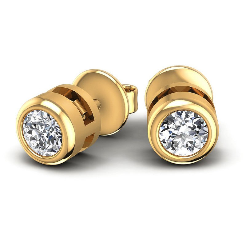 Round Diamonds 0.25CT Stud Earrings in 14KT Yellow Gold