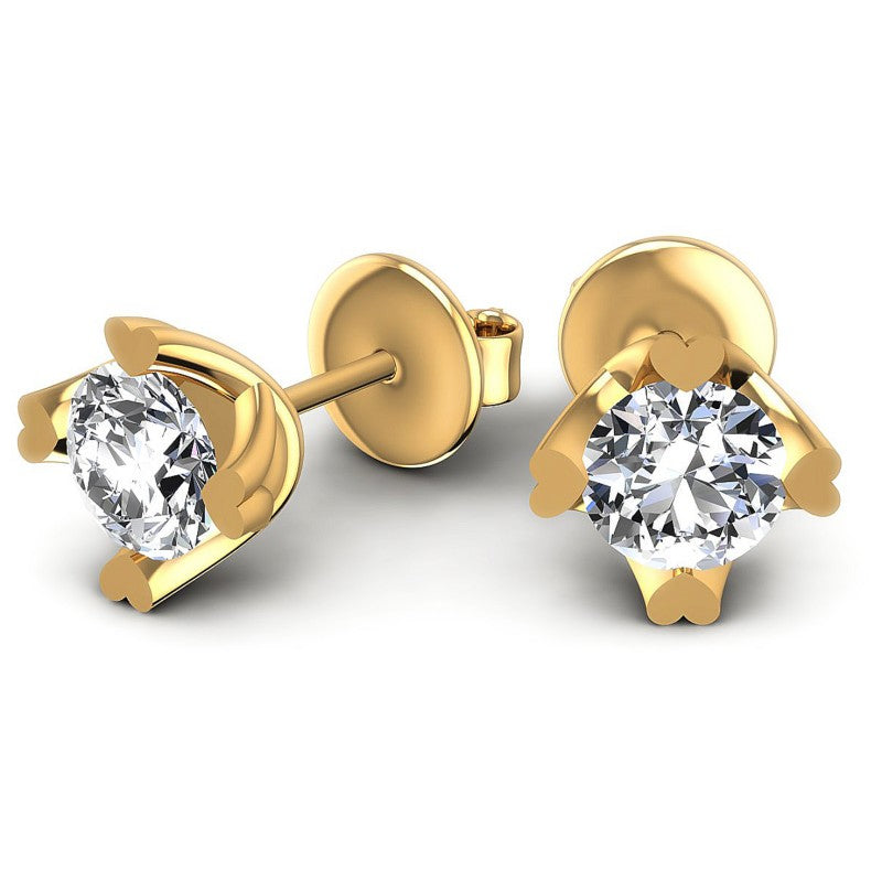 Round Diamonds 0.25CT Stud Earrings in 14KT Yellow Gold