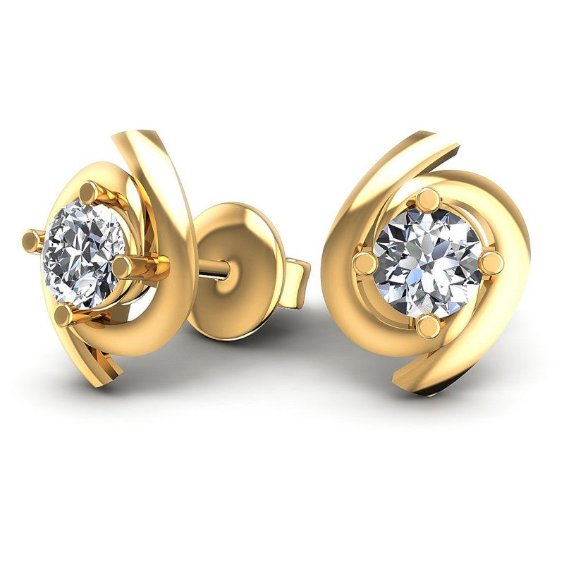 Round Diamonds 0.25CT Stud Earrings in 14KT Yellow Gold