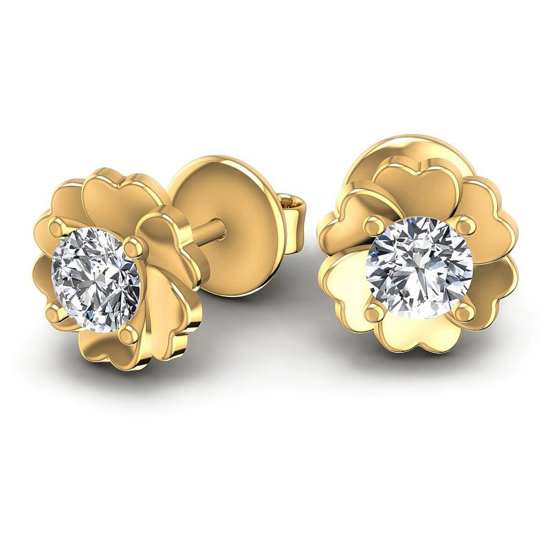 Round Diamonds 0.25CT Stud Earrings in 14KT Yellow Gold