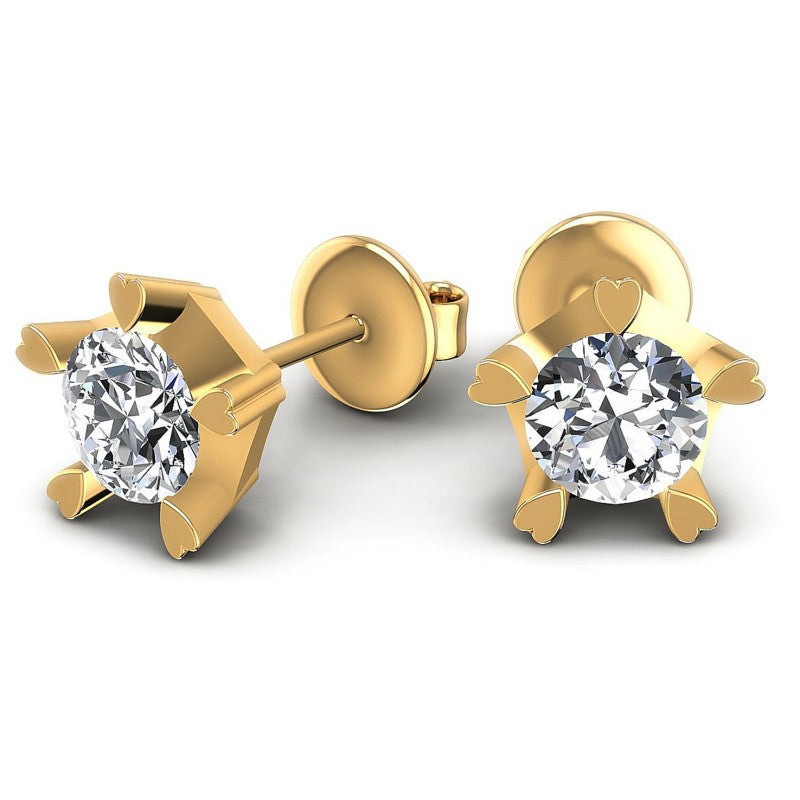 Round Diamonds 0.25CT Stud Earrings in 14KT Yellow Gold