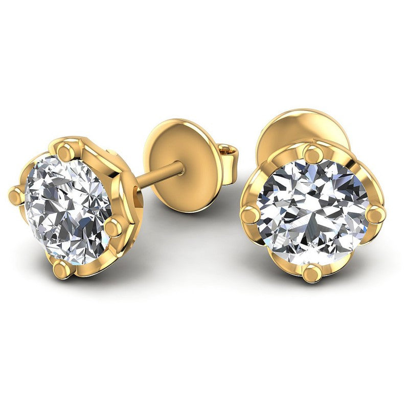 Round Diamonds 0.25CT Stud Earrings in 14KT Yellow Gold