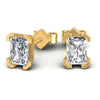 Radiant Cut Diamonds Stud Earrings in 14KT Yellow Gold