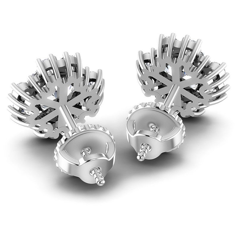 Round Diamonds 1.80CT Designer Studs Earring in 14KT Rose Gold