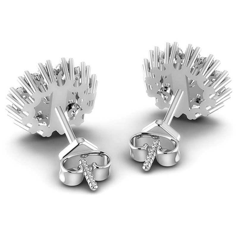 Round Diamonds 0.95CT Designer Studs Earring in 14KT Rose Gold