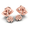 Round Diamonds 0.50CT Heart Earring in 18KT Rose Gold