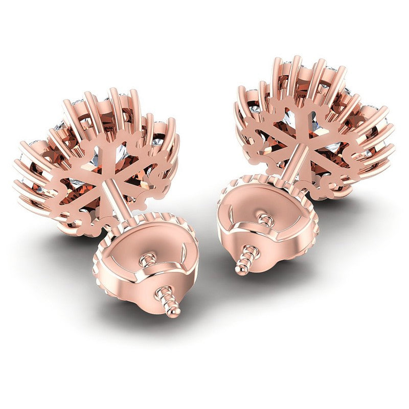 Round Diamonds 1.80CT Designer Studs Earring in 18KT Rose Gold