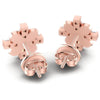 Princess and Round Diamonds 1.00CT Designer Studs Earring in 18KT Rose Gold