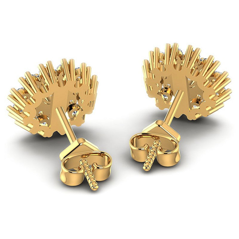 Round Diamonds 0.95CT Designer Studs Earring in 14KT Rose Gold