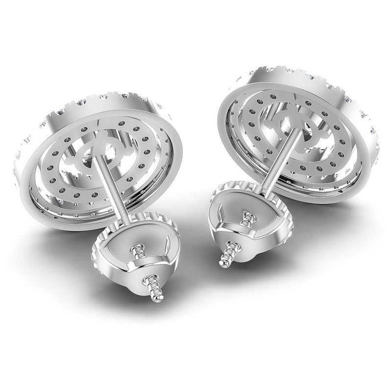 Round Diamonds 1.15CT Designer Studs Earring in 14KT Rose Gold