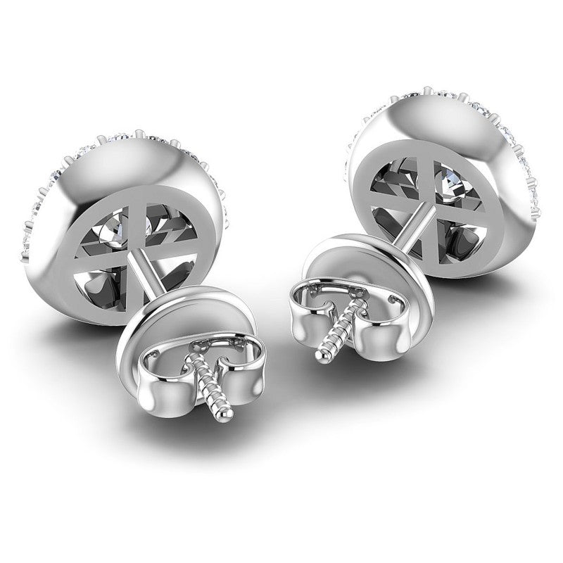 Round Diamonds 0.45CT Designer Studs Earring in 14KT Rose Gold