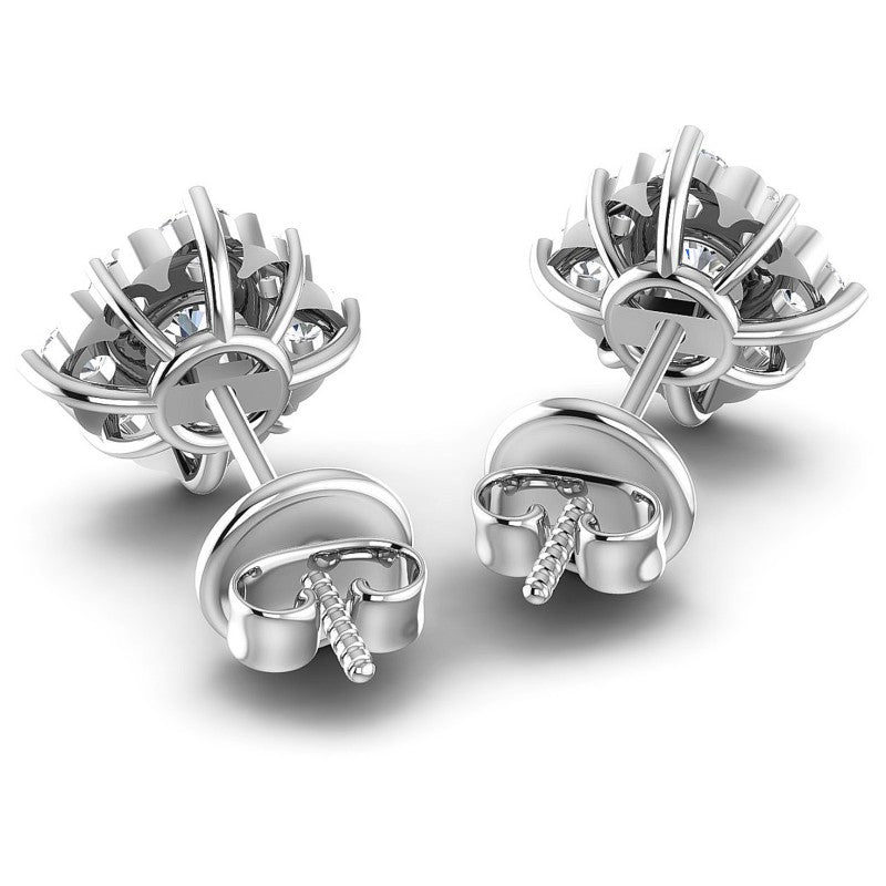 Round Diamonds 0.85CT Designer Studs Earring in 14KT Rose Gold