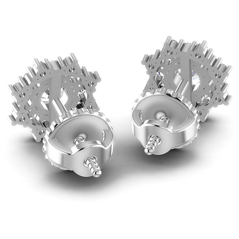 Round Diamonds 0.85CT Designer Studs Earring in 14KT Rose Gold