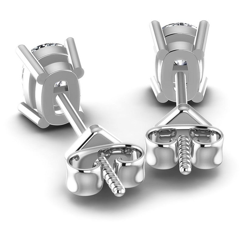 Cushion Diamonds 1.00CT Stud Earrings in 14KT Rose Gold