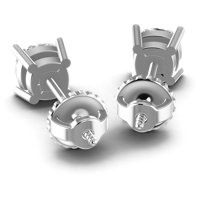 Cushion Diamonds 1.00CT Stud Earrings in 14KT Rose Gold