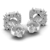 Princess and Round Diamonds 0.65CT Designer Studs Earring in 14KT Rose Gold