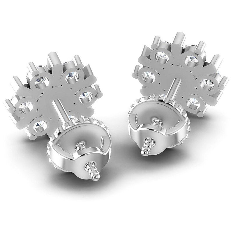 Round Diamonds 0.85CT Designer Studs Earring in 14KT Rose Gold