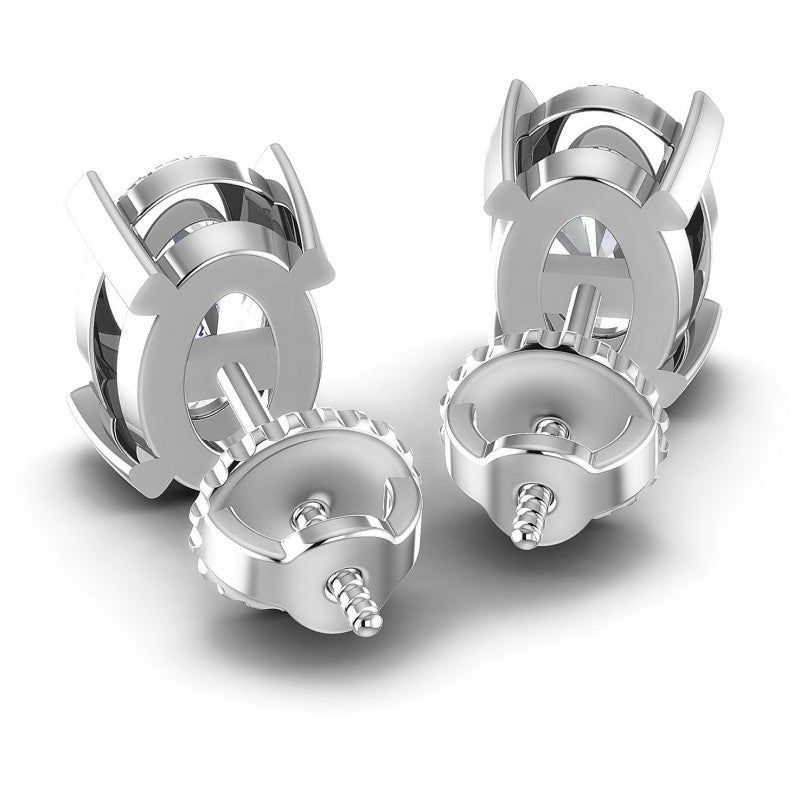 Oval Diamonds 0.25CT Stud Earrings in 14KT Rose Gold
