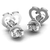 Round Diamonds 0.30CT Heart Earring in 14KT Rose Gold