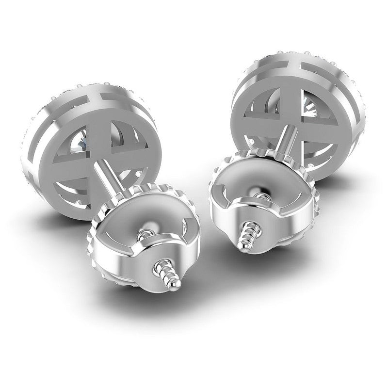 Round Diamonds 0.55CT Designer Studs Earring in 14KT Rose Gold