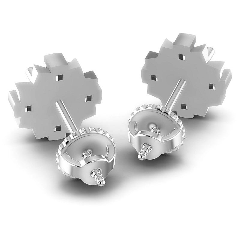 Princess and Round Diamonds 0.45CT Designer Studs Earring in 14KT Rose Gold