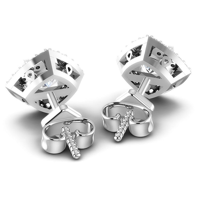 Round Diamonds 1.30CT Designer Studs Earring in 14KT Rose Gold