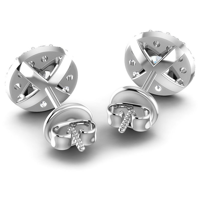 Round Diamonds 1.70CT Designer Studs Earring in 14KT Rose Gold