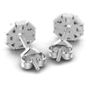 Princess and Round Diamonds 0.45CT Designer Studs Earring in 14KT Rose Gold