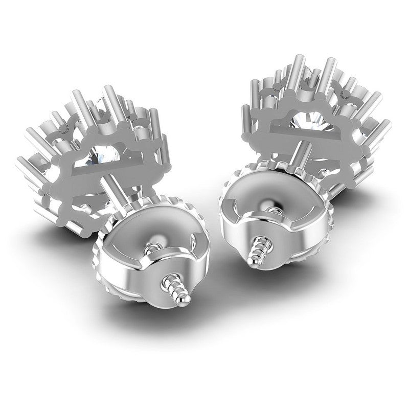 Round Diamonds 0.55CT Designer Studs Earring in 14KT Rose Gold