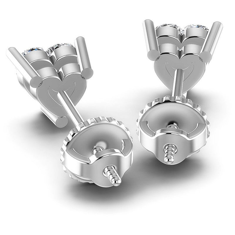 Heart Diamonds 1.00CT Stud Earrings in 14KT Rose Gold
