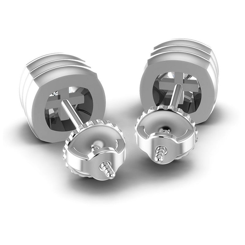 Cushion Diamonds 1.00CT Stud Earrings in 14KT Rose Gold