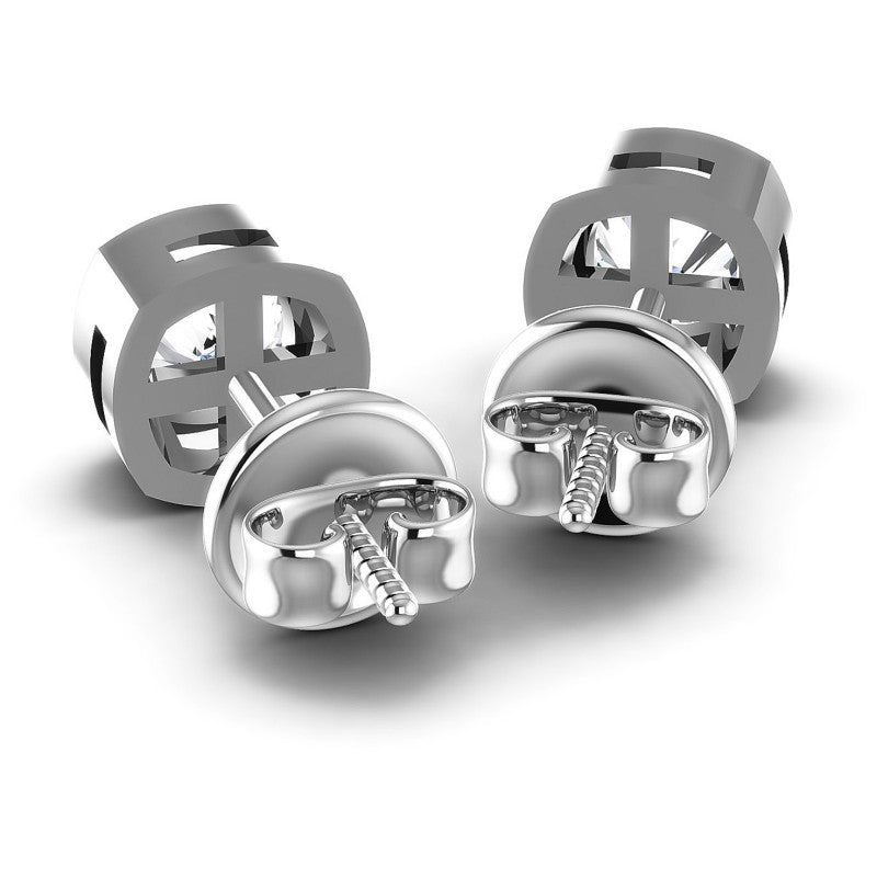 Cushion Diamonds 1.00CT Stud Earrings in 14KT Rose Gold
