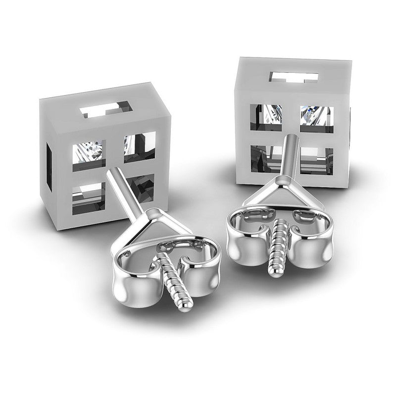 Princess Diamonds 0.25CT Stud Earrings in 14KT Rose Gold