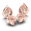 Round and Pear Diamonds 0.45CT Designer Studs Earring in 18KT Rose Gold