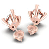 Round and Oval Diamonds 1.10CT Designer Studs Earring in 18KT Rose Gold