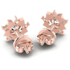 Princess and Round Diamonds 0.75CT Designer Studs Earring in 18KT Rose Gold