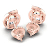 Round and Oval Diamonds 1.30CT Designer Studs Earring in 18KT Rose Gold