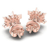 Round and Marquise Diamonds 0.95CT Designer Studs Earring in 18KT Rose Gold
