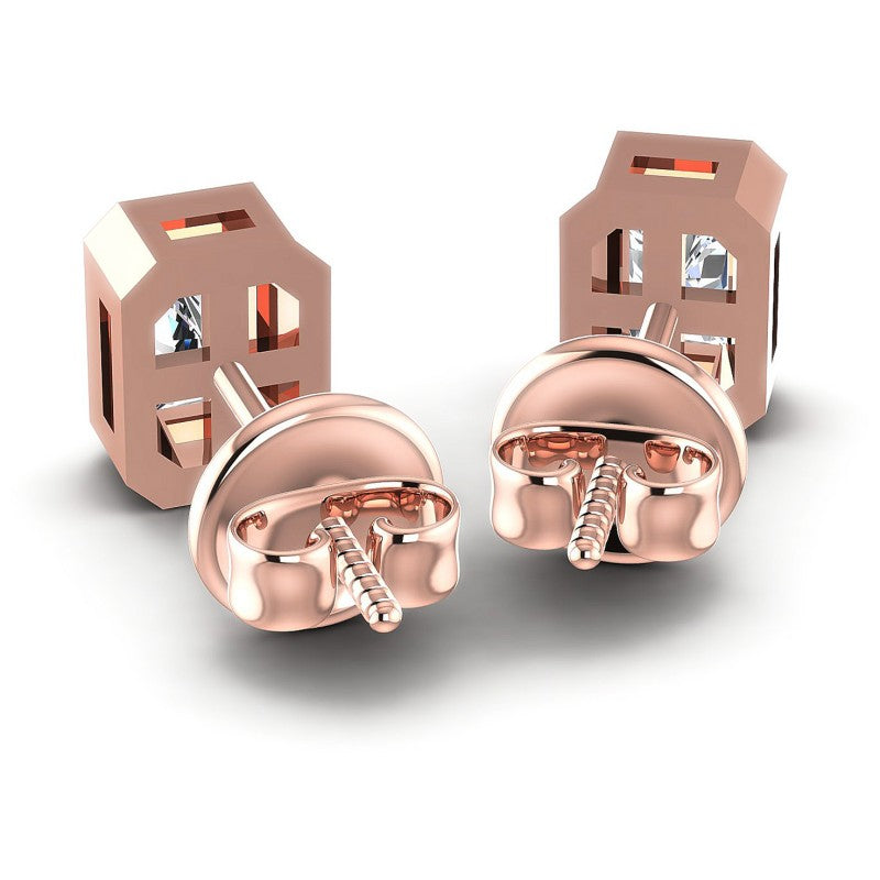 Radiant Diamonds 1.00CT Stud Earrings in 18KT Rose Gold