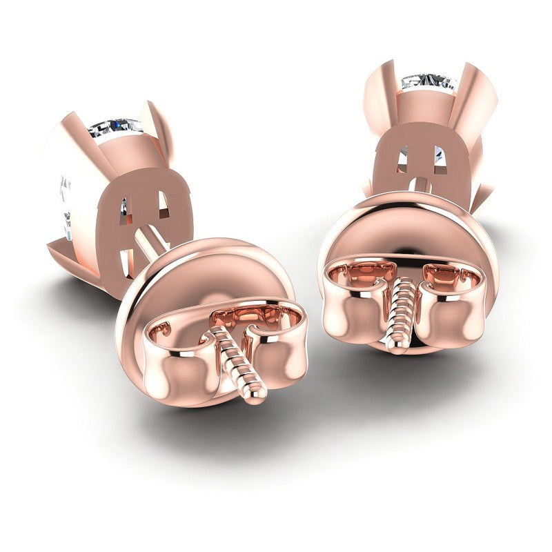 Cushion Diamonds 1.00CT Stud Earrings in 18KT Rose Gold