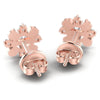 Princess and Round Diamonds 0.35CT Designer Studs Earring in 18KT Rose Gold